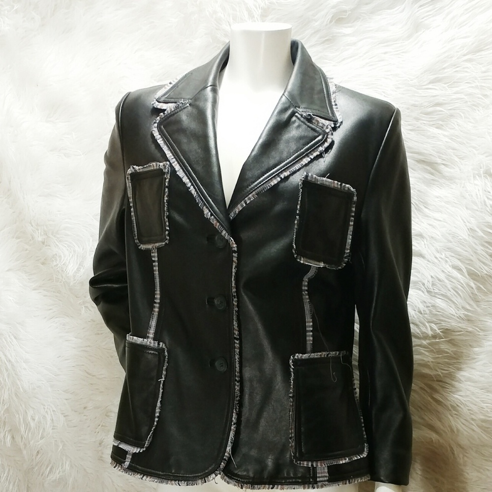 Izod Leather "Patchwork" Coat - image 3